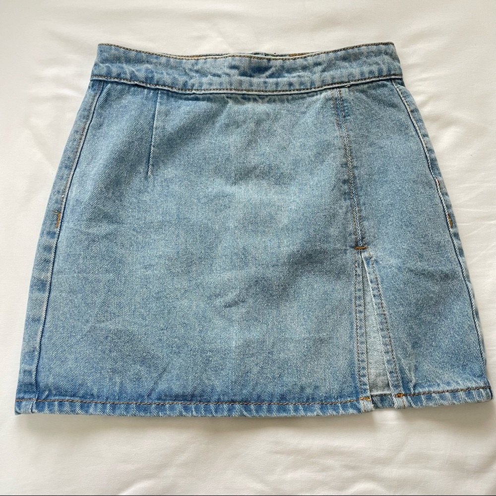 Lioness (Princess Polly) Denim Skirt with Slit